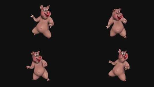 漫画猪跳摇滚乐高清在线视频素材下载