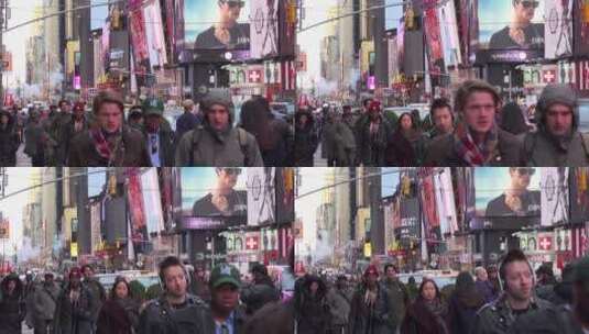 纽约时代广场拥挤的街道高清在线视频素材下载