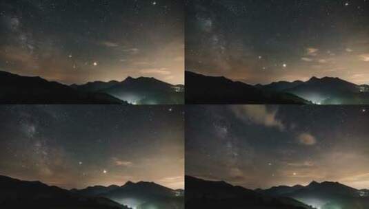 天空中的星星延时镜头高清在线视频素材下载