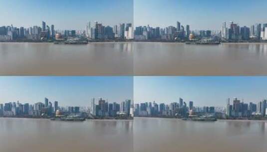 5.1k航拍杭州钱江新城市民中心CBD高清在线视频素材下载