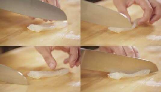 西餐厨师刀工展示高清在线视频素材下载