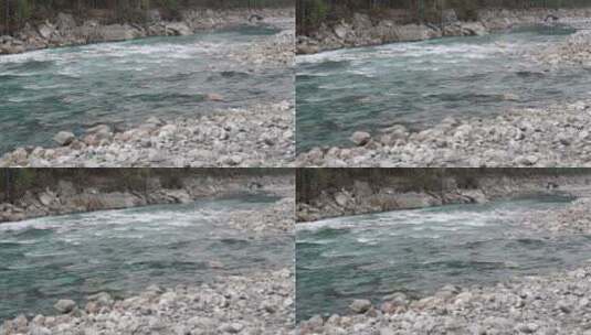 雪山融水山间河流高清在线视频素材下载