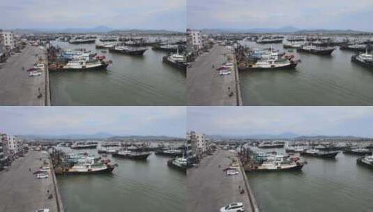 广东博贺渔港航拍高清在线视频素材下载