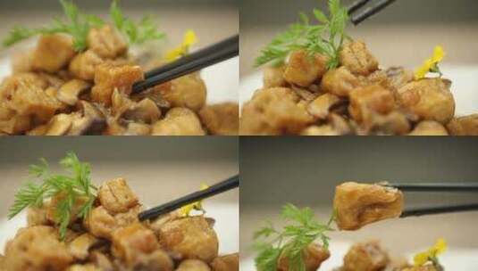 中华美食烧杂菇高清在线视频素材下载