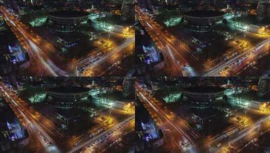 北京的夜间交通很快高清在线视频素材下载