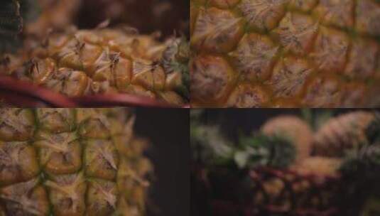 【镜头合集】表皮粗糙的整个菠萝高清在线视频素材下载
