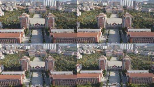 云南昆明大学城航拍高清在线视频素材下载