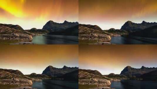 黎明时分的北极光高清在线视频素材下载