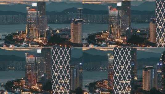 4K航拍厦门夜景空镜高清在线视频素材下载