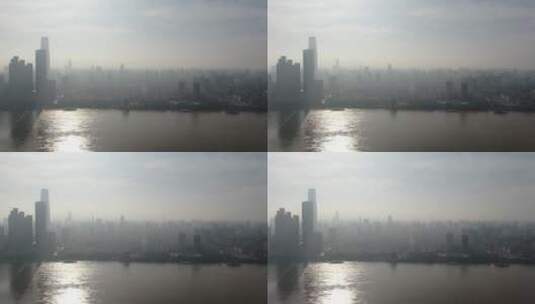 城市航拍 湖南 长沙 雾霾 天气高清在线视频素材下载