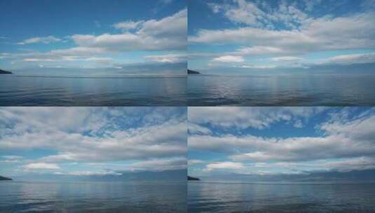 湖水蓝天白云光影变化延时拍高清在线视频素材下载