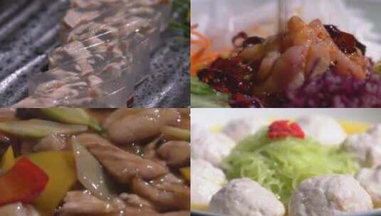 鳇鱼宴菜肴高清在线视频素材下载