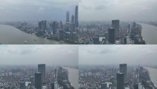 黄浦江畔航拍空镜高清在线视频素材下载