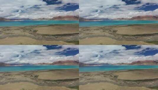 西藏日喀则佩枯措湖泊自然风光航拍高清在线视频素材下载