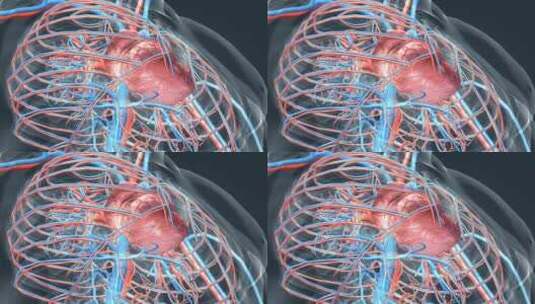 医学 三维 人体 器官 心脏 心血管心跳高清在线视频素材下载