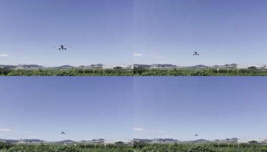 飞机起落 飞机从头顶飞过高清在线视频素材下载