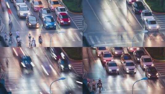 延时摄影城市交通道路车流高清在线视频素材下载