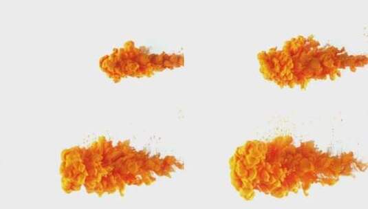 唯美彩色橙水墨溶解流体飞溅颜料晕染动画19高清在线视频素材下载