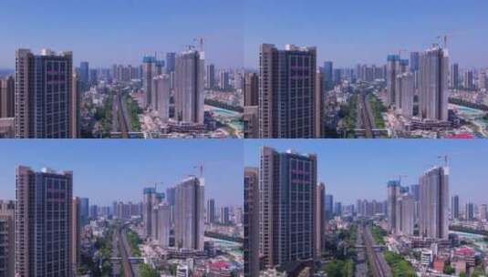 深圳龙岗大道车流南联高楼地铁运行B高清在线视频素材下载