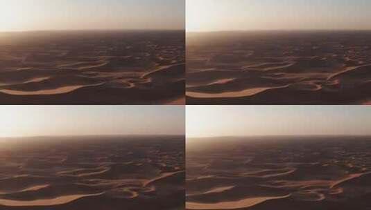 腾格里沙漠日落航拍高清在线视频素材下载