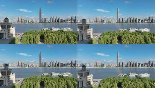 航拍武汉绿地中心高清在线视频素材下载