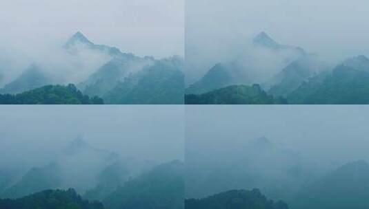 烟雾笼罩的山峰高清在线视频素材下载