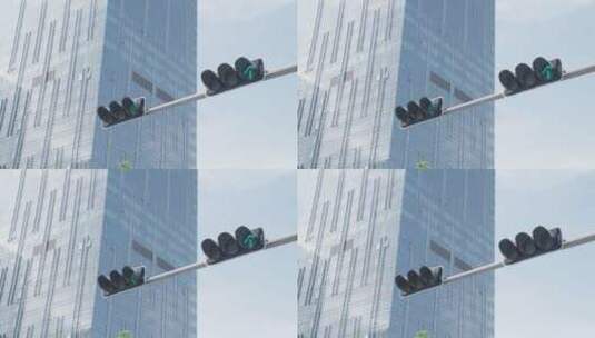大楼前的红绿灯高清在线视频素材下载