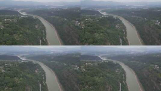 重庆北碚温塘峡风景区自然景观航拍高清在线视频素材下载
