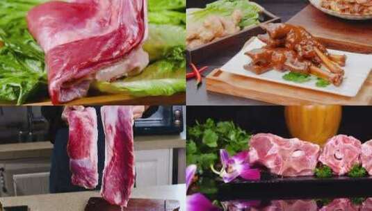 新鲜羔羊肉高清在线视频素材下载