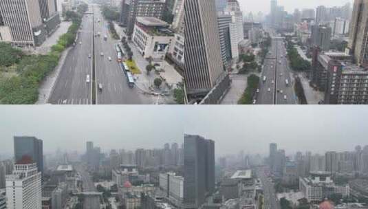 重庆红锦大道建筑航拍高清在线视频素材下载