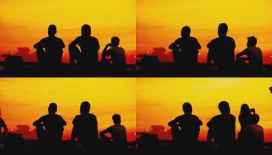 夕阳西下孤独的背影4K高清在线视频素材下载