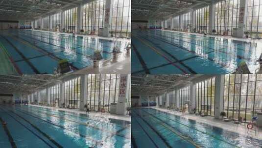 游泳池游泳深水区健身12高清在线视频素材下载