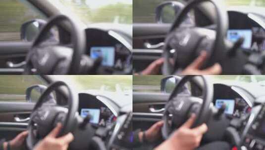 驾驶汽车辆双手手握方向盘特写开车视频素材高清在线视频素材下载