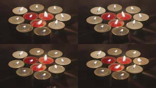 点燃的蜡烛 祭奠 清明节 祈福高清在线视频素材下载