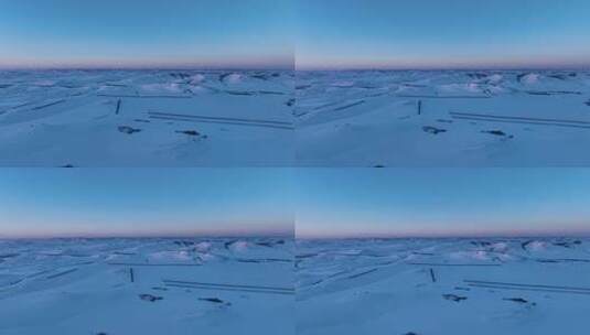 航拍4K苍茫雪原夕照高清在线视频素材下载