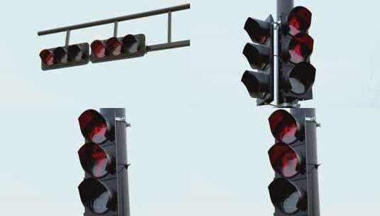 红路灯交通信号高清在线视频素材下载