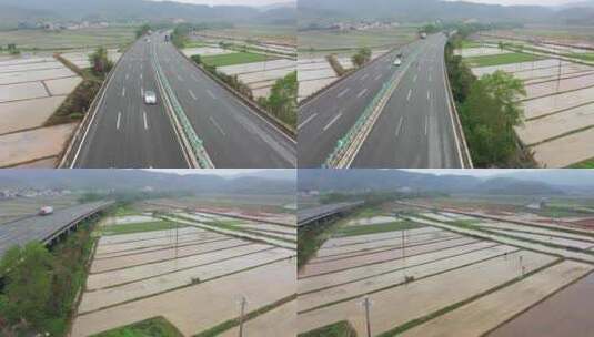 惠深沿海高速惠东段、高速公路上的车辆高清在线视频素材下载