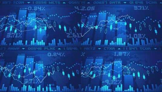 4K 股票视频，股票交易，财务数据分析高清在线视频素材下载