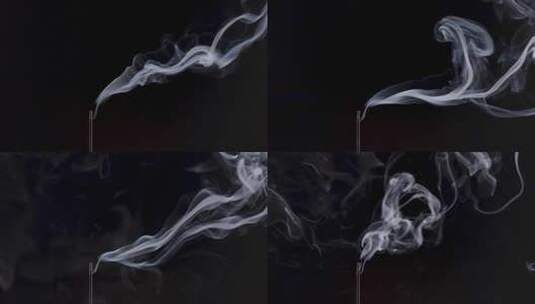 中式传统线香燃烧烟雾4K高清在线视频素材下载