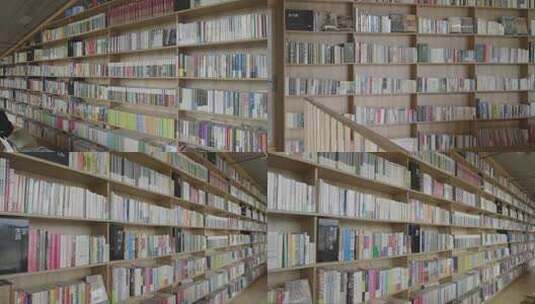 书店摆满书本的书架高清在线视频素材下载