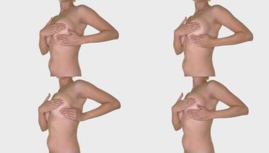 赤膊上阵的女人检查乳房高清在线视频素材下载