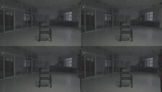 空荡的房间里中间放一张的椅子高清在线视频素材下载