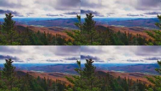 秋天山脉的风景高清在线视频素材下载