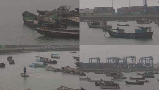 C福建晋江围头村渔船高清实拍高清在线视频素材下载