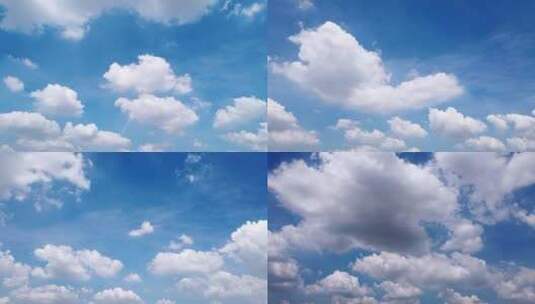 白色蓬松的云和蓝天延时拍摄高清在线视频素材下载