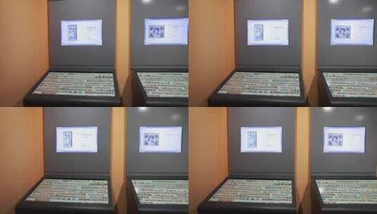 杭州博物馆方寸之间邮票陈列高清在线视频素材下载