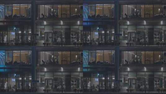 上海佘山世茂洲际酒店餐厅建筑外立面特写高清在线视频素材下载