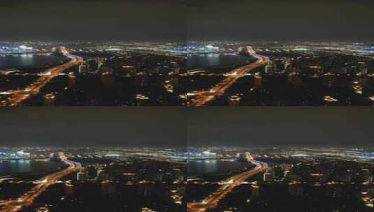 苏州城市夜景交通竖屏航拍高清在线视频素材下载