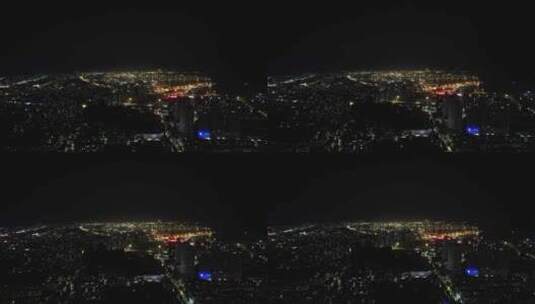 山东烟台城市夜景交通航拍高清在线视频素材下载