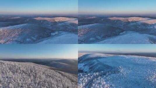 大兴安岭林海雪原风光合集高清在线视频素材下载